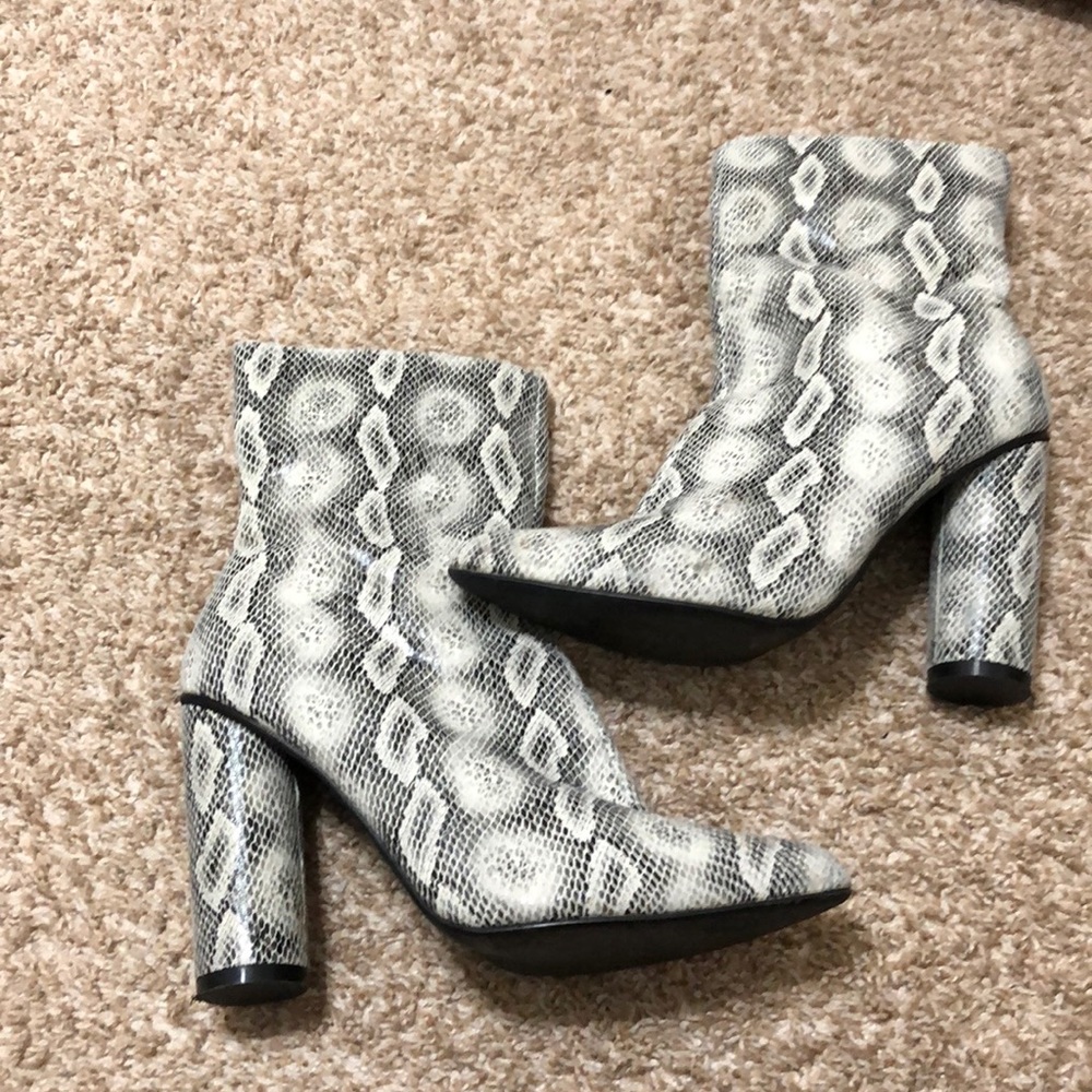 Snake print boots